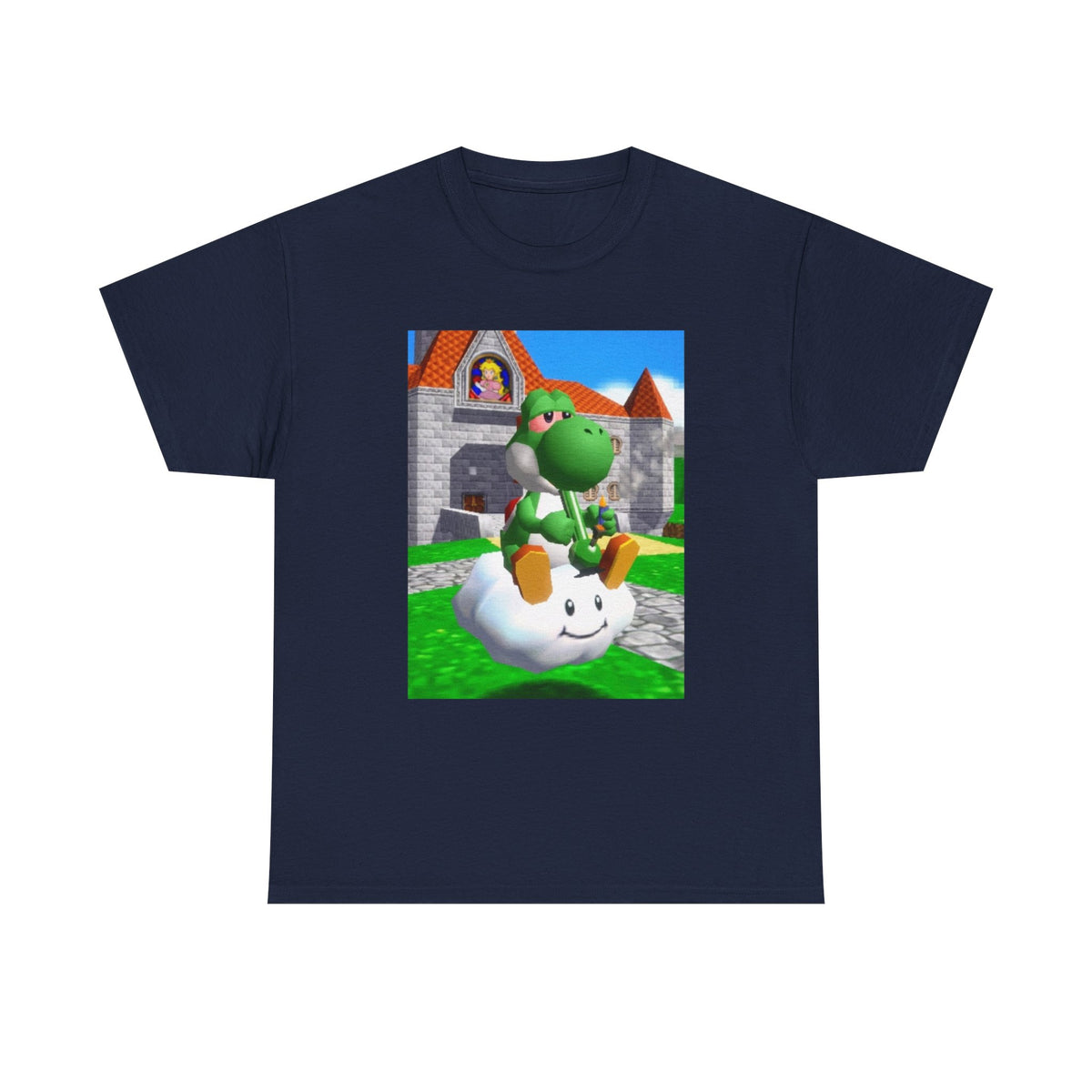 Yoshi Chilling On Cloud At Princess Peach's Castle
