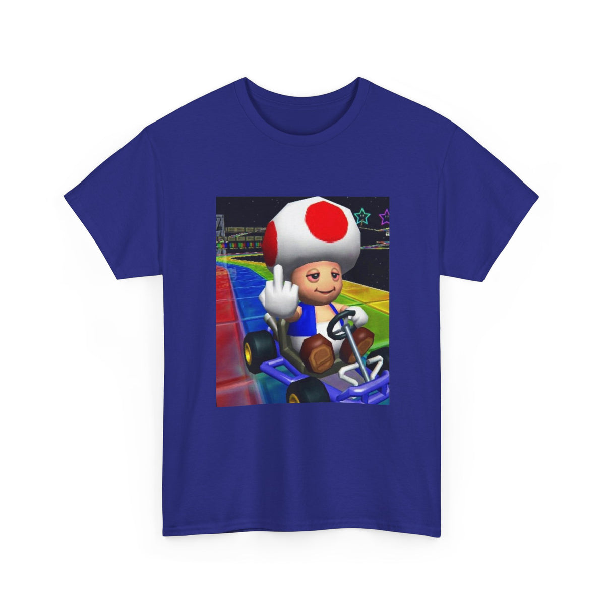 Stoned Toad Driving Kart Flipping Bird