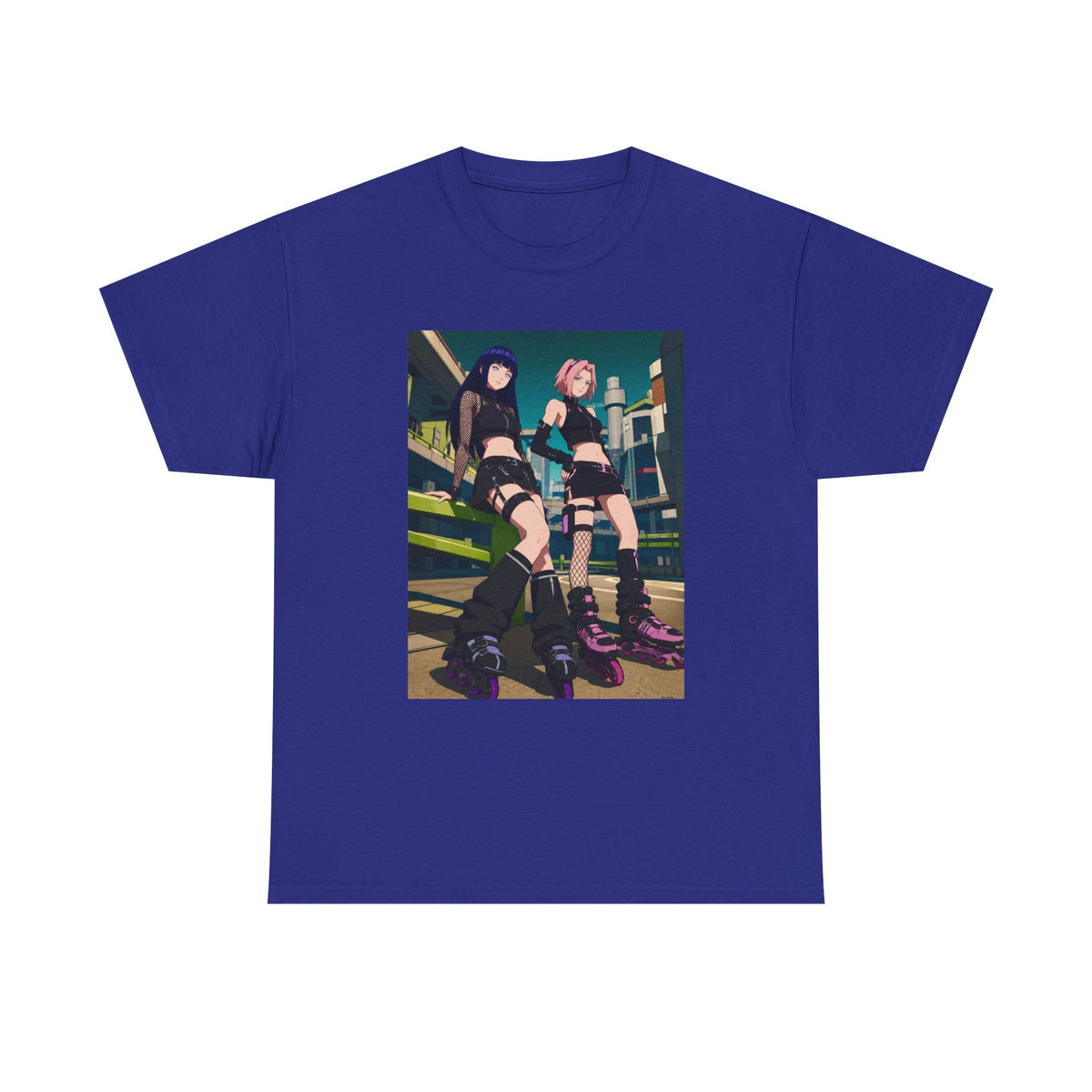 Anime Rollerblade Duo On City Street Tee