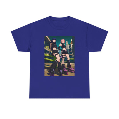 Anime Rollerblade Duo On City Street Tee