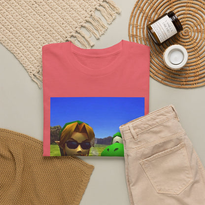 Link And Yoshi Smoking With Attitude Tee