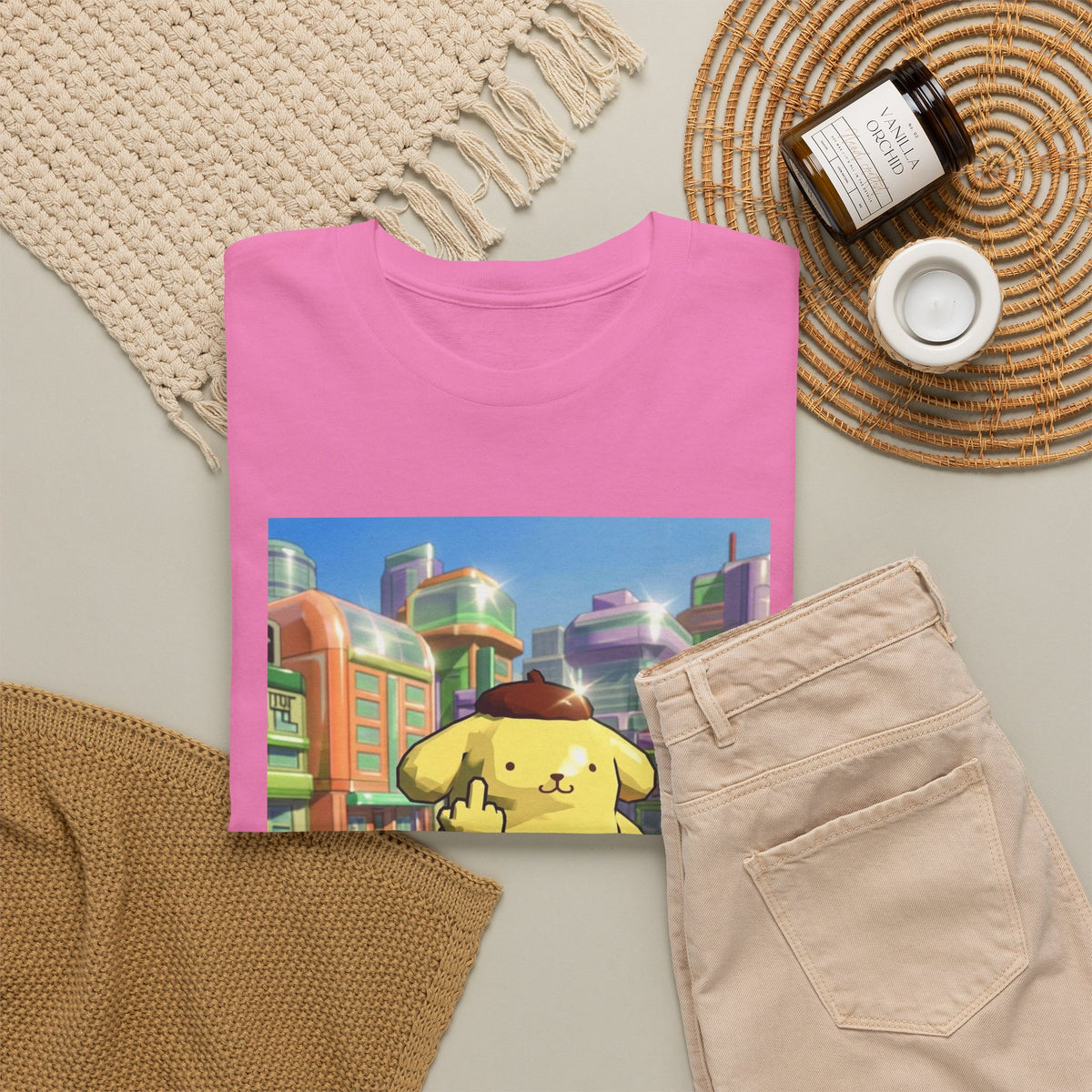 Pompompurin Flipping Bird Skate Park Tee