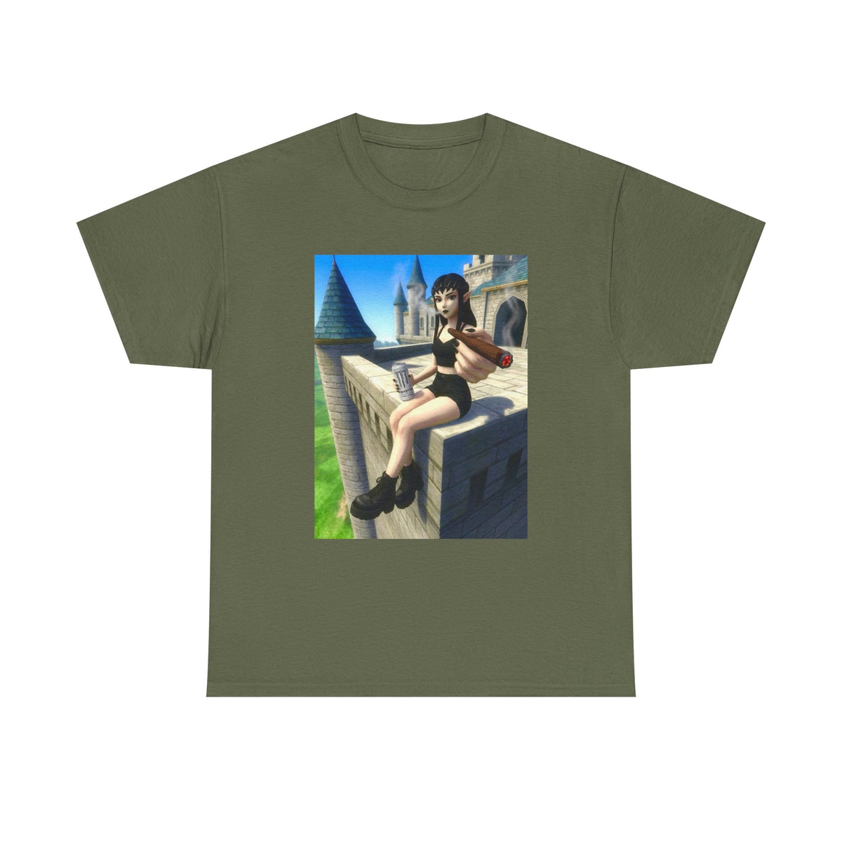 Elf Babe Chilling With Cigar And Drink Tee