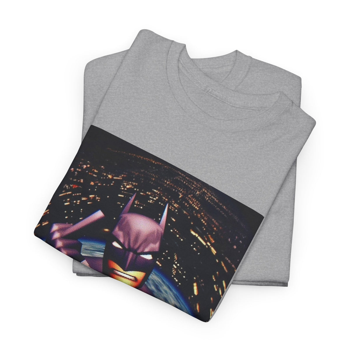 Pixel Batman Soaring Above Earth Tee