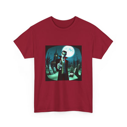 Vampire Giving The Finger In Cemetery Tee