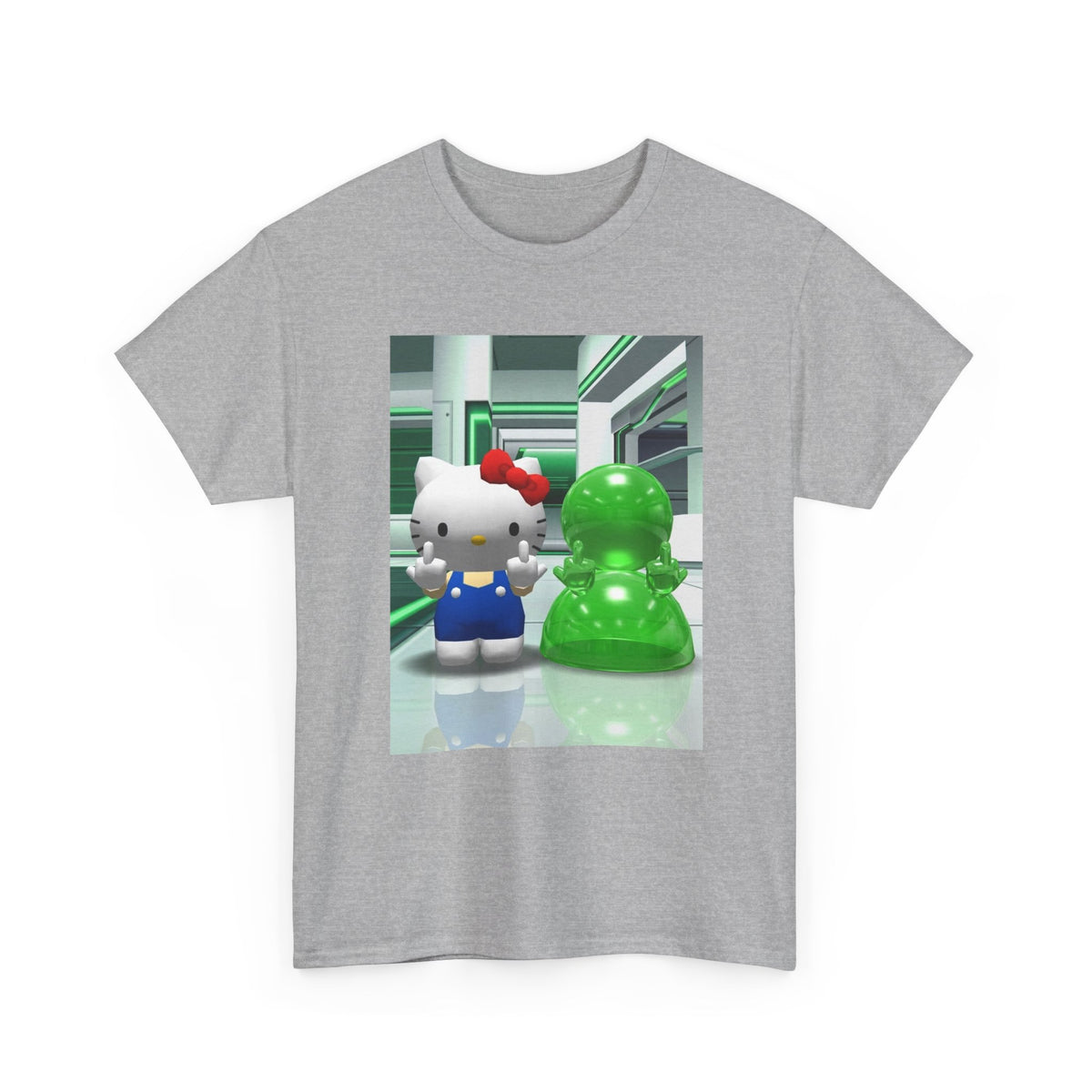 Kitty And Slime Flipping The Bird Tee