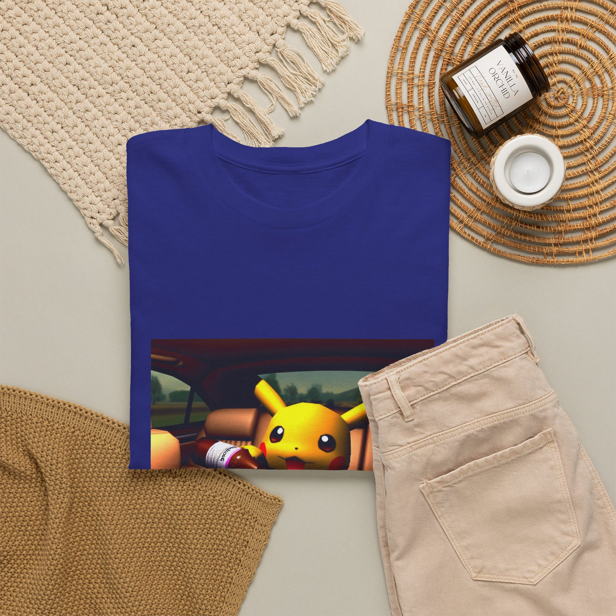 Pikachu Pouring Lean In Car Tee