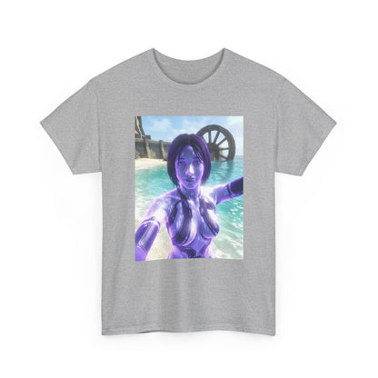 Holographic AI Taking Beach Selfie Tee