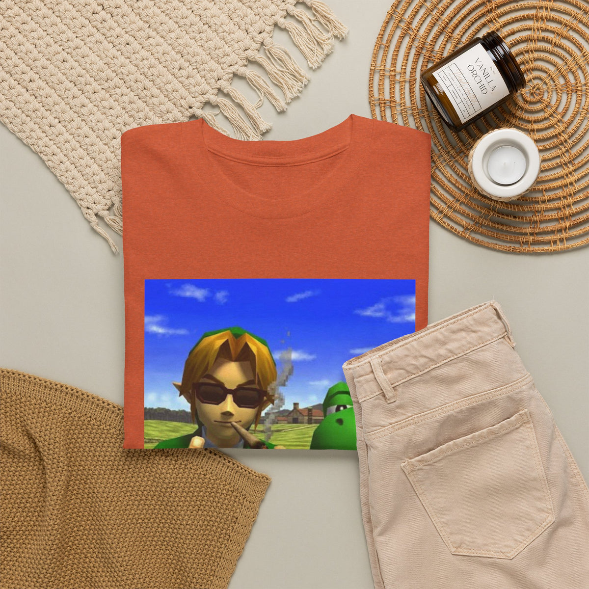 Link And Yoshi Flipping Off The World Tee