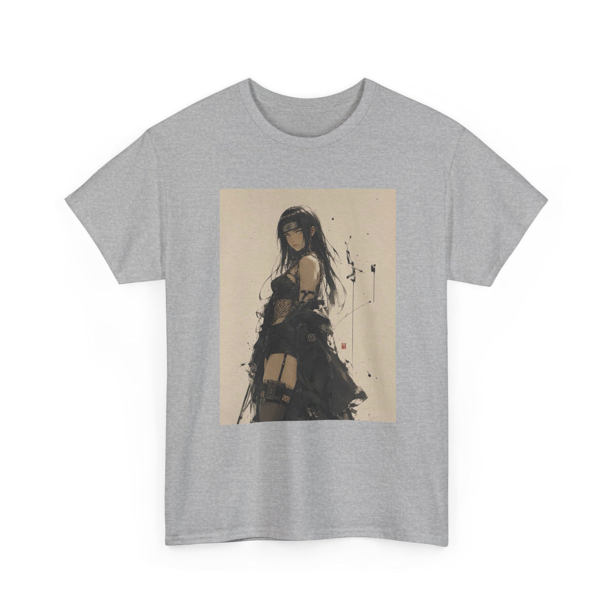 Anime Goth Girl Standing Confidently Tee