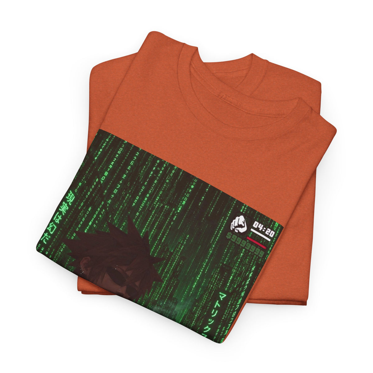 Anime Character Smoking Cigar In Matrix Tee