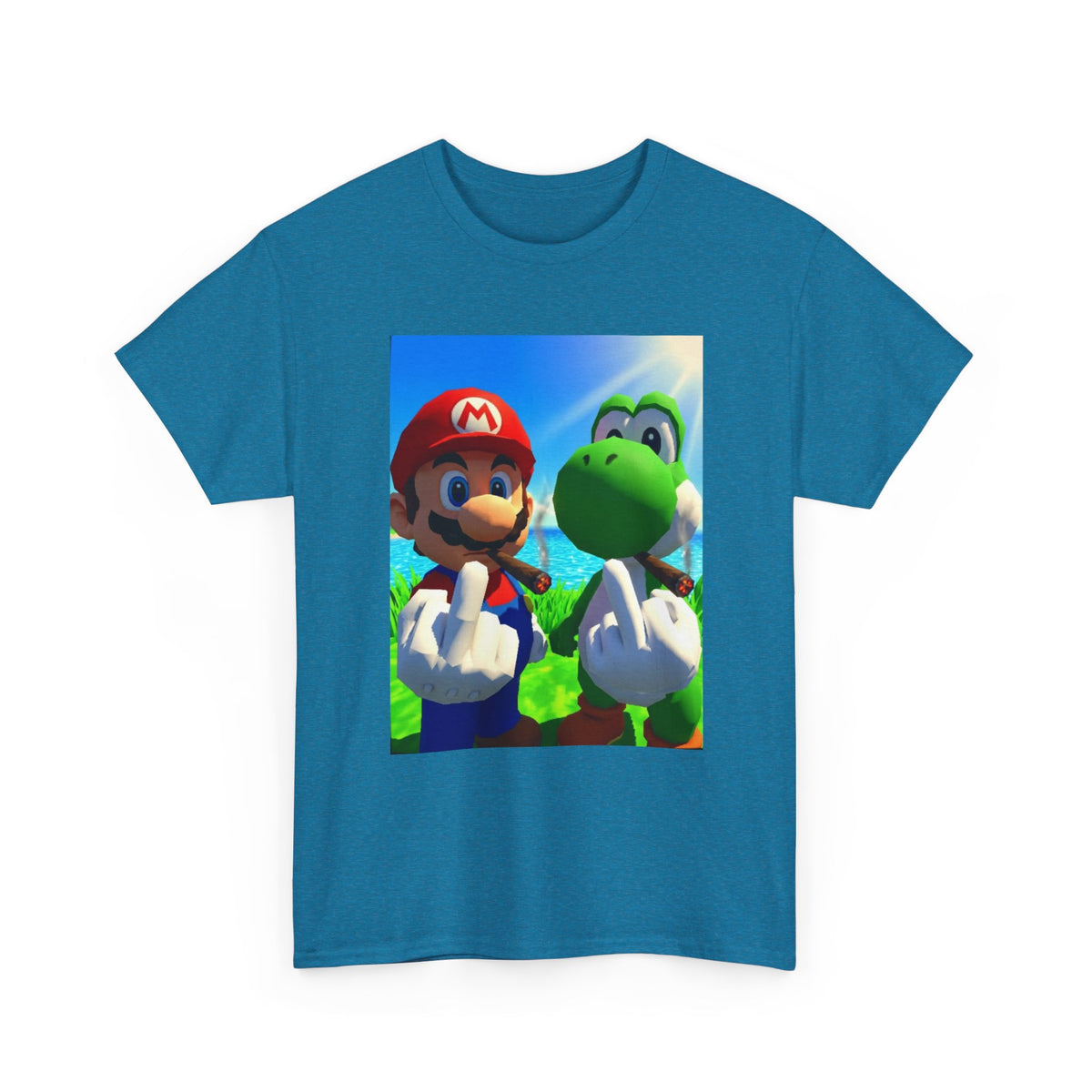 Mario And Yoshi Flipping The Bird