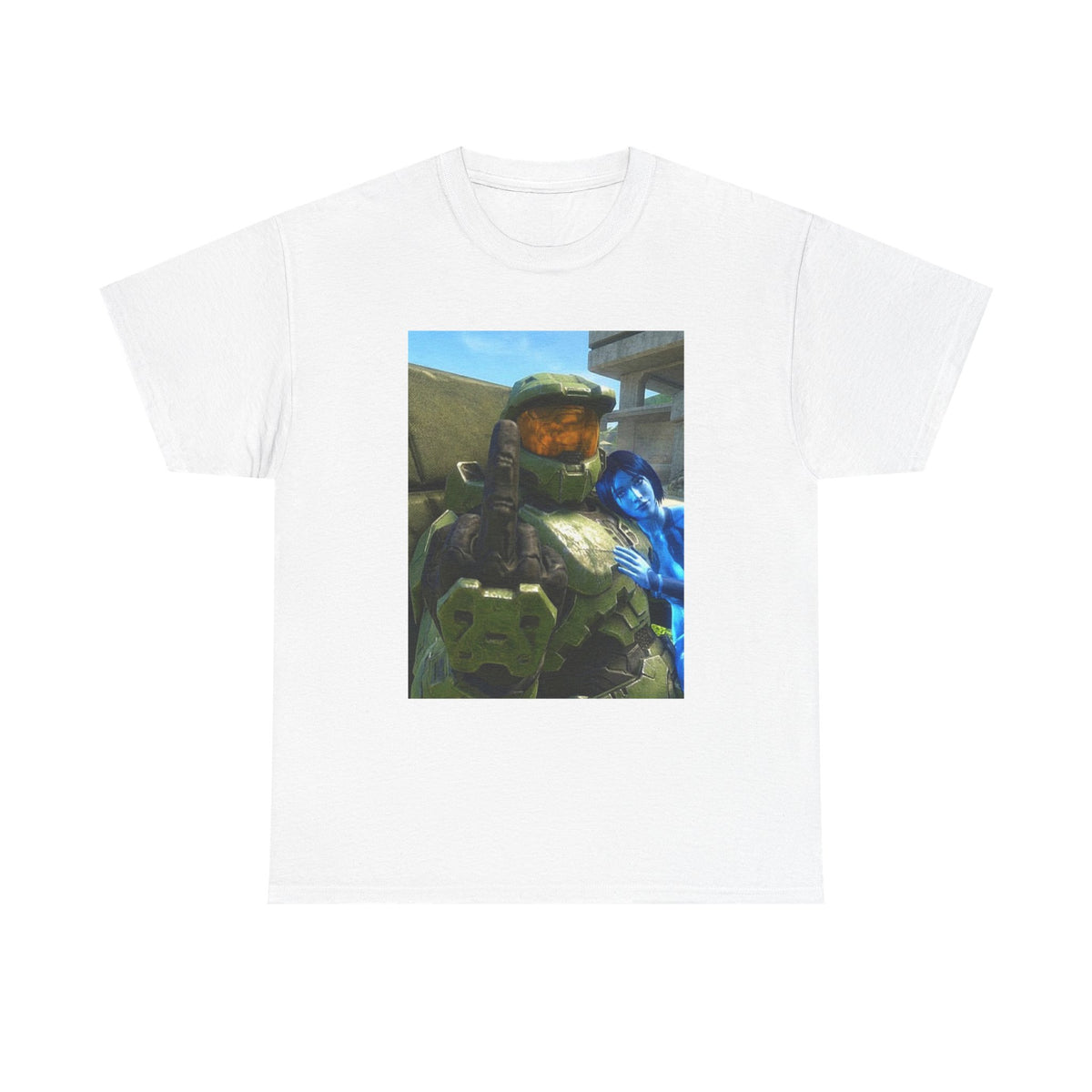Chief & Cortana Flipping The Bird Tee