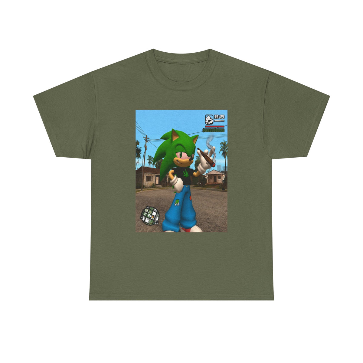 Green Hedgehog Blazin' In San Andreas Tee