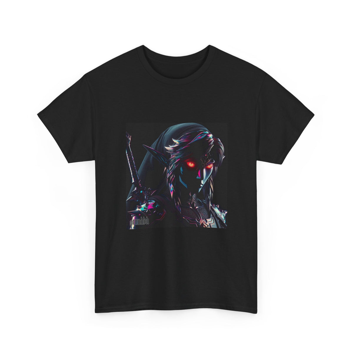 Chrome Dark Elf With Glowing Eyes Tee