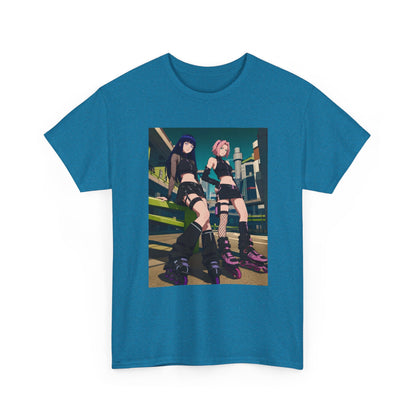 Anime Rollerblade Duo On City Street Tee
