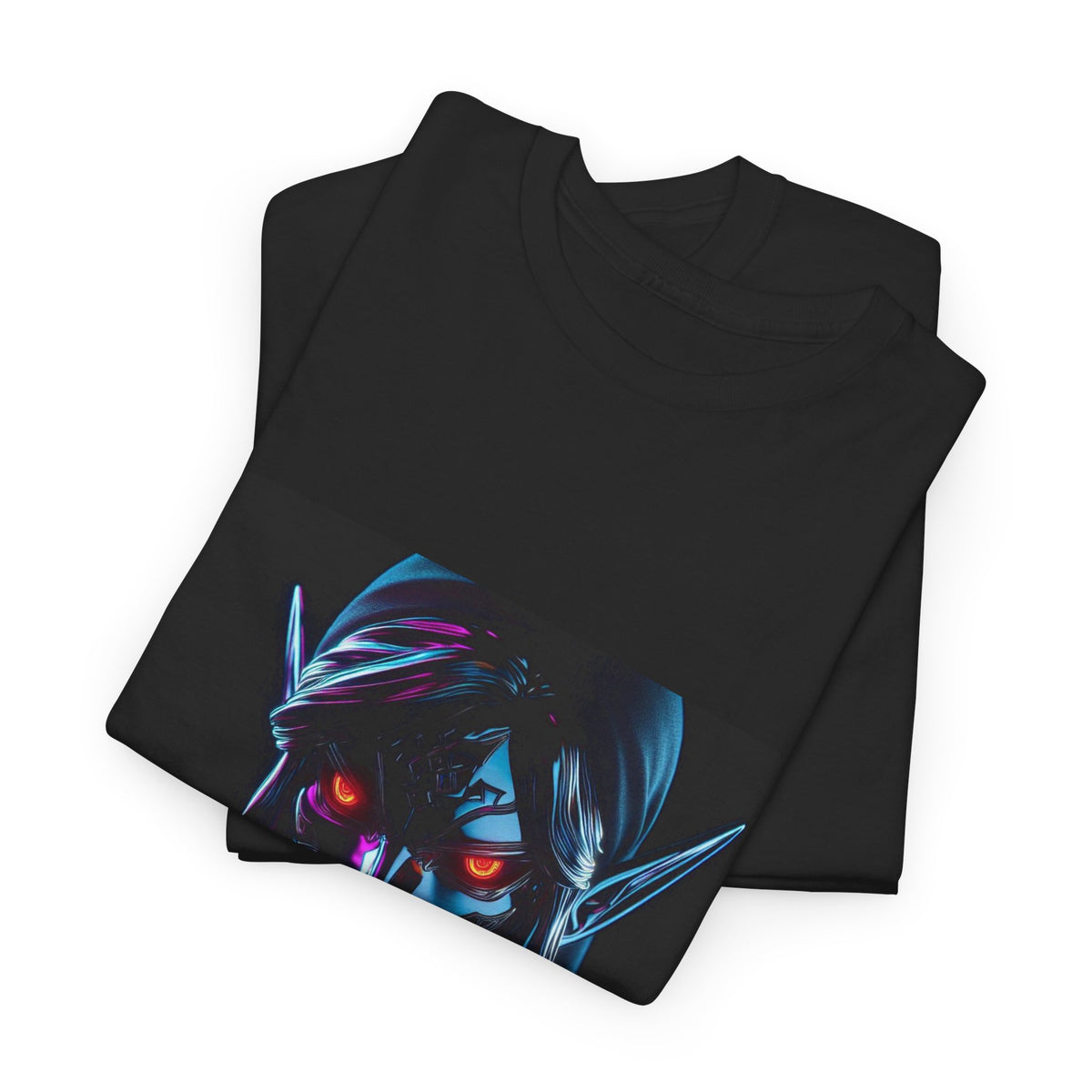Dark Cyberpunk Elf With Glowing Eyes