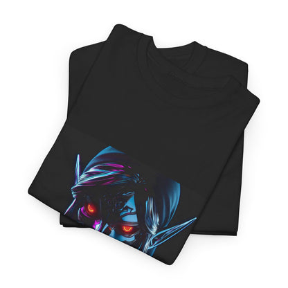 Dark Cyberpunk Elf With Glowing Eyes
