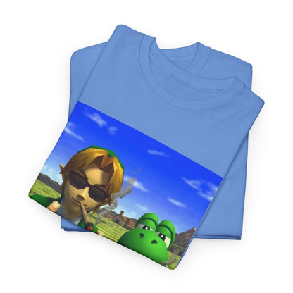 Link And Yoshi Flipping Off The World Tee