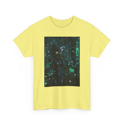 Cyberpunk Smoker In Neo-Tokyo Tee