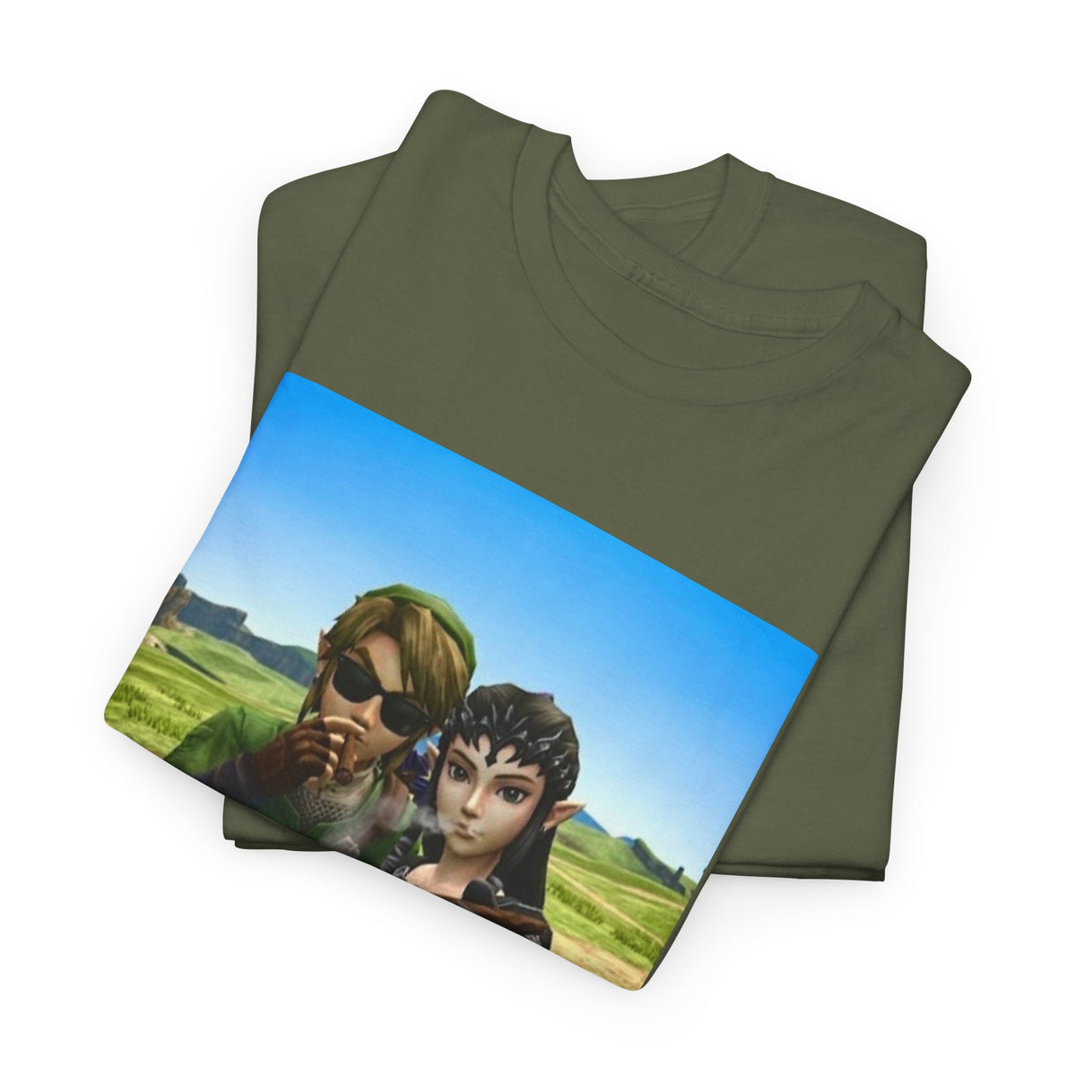 Link And Zelda Smoking Cigars Tee