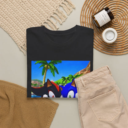 Sonic And Shadow Flipping The Bird Tee