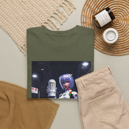 Rei Ayanami Holds Monster Energy In City