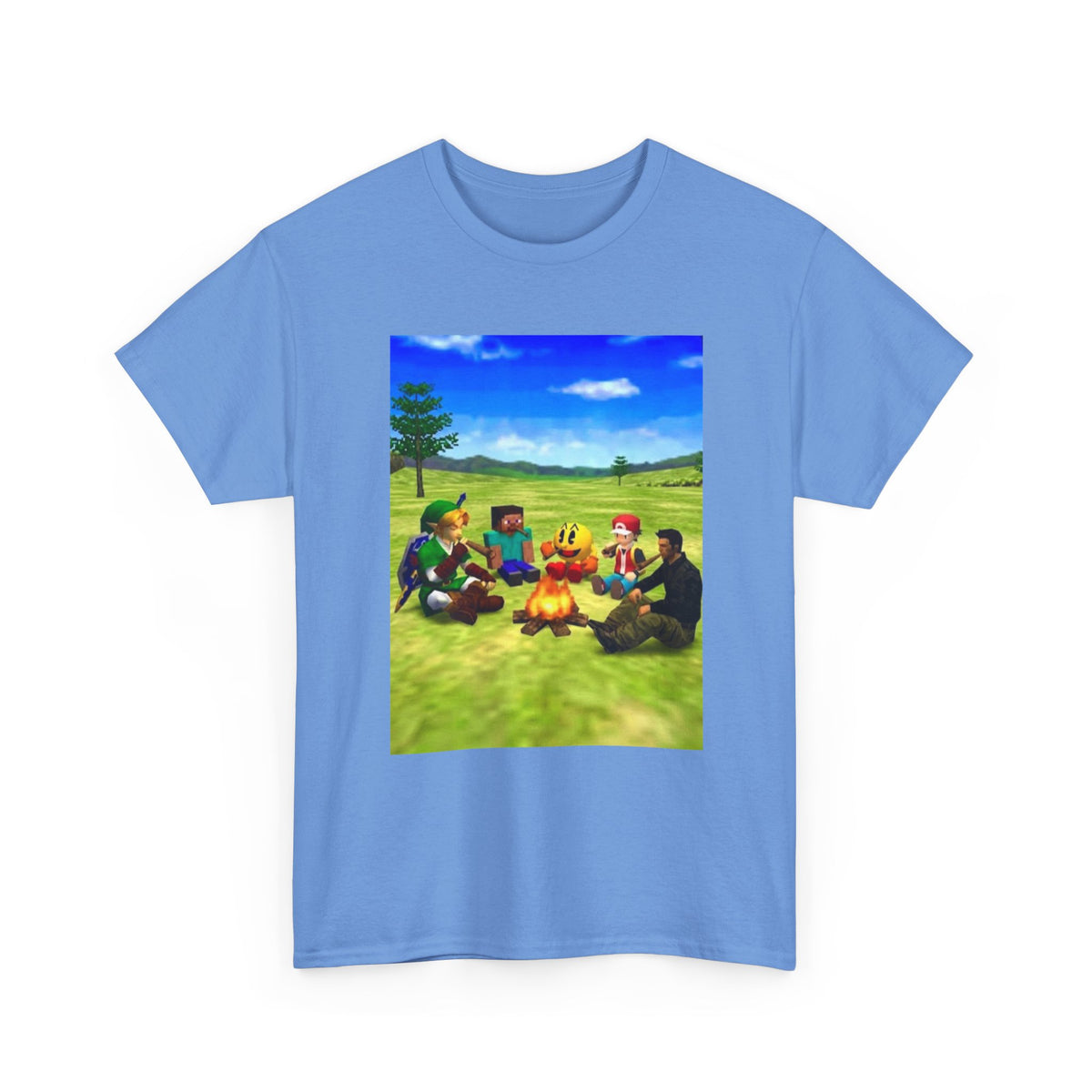 Iconic Gamers Smoking Around Campfire
