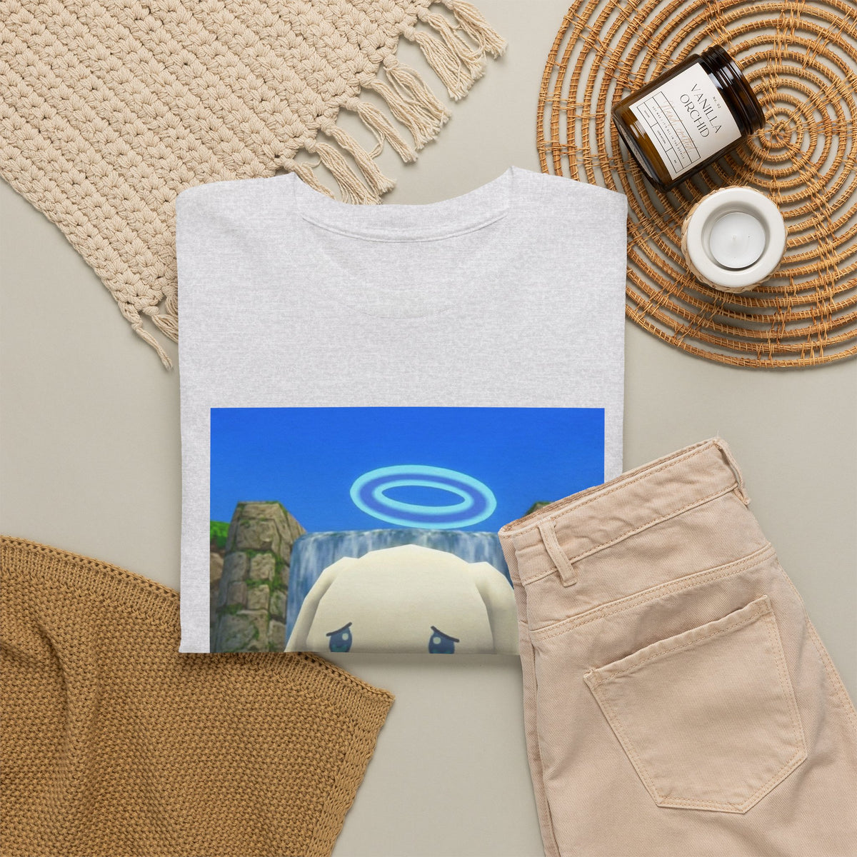 Angel Cinnamoroll Floating By Waterfall Tee