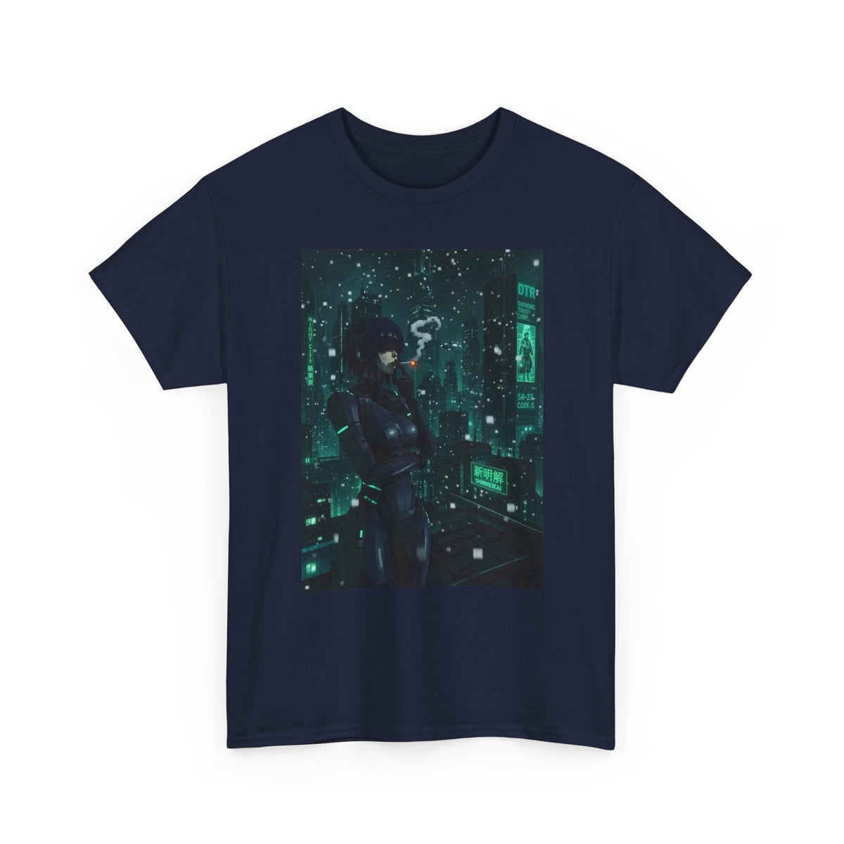 Cyberpunk Smoker In Neo-Tokyo Tee