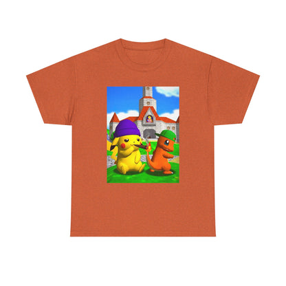 Pikachu And Charmander Chilling At Peach's Castle Tee