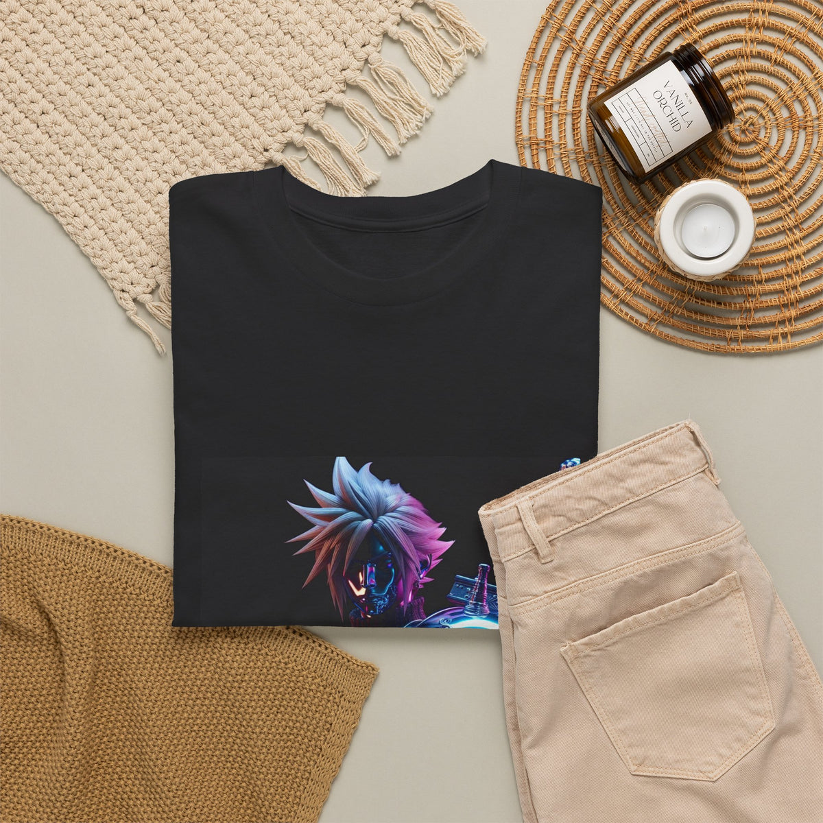 Cyberpunk Warrior With Spiked Hair Tee