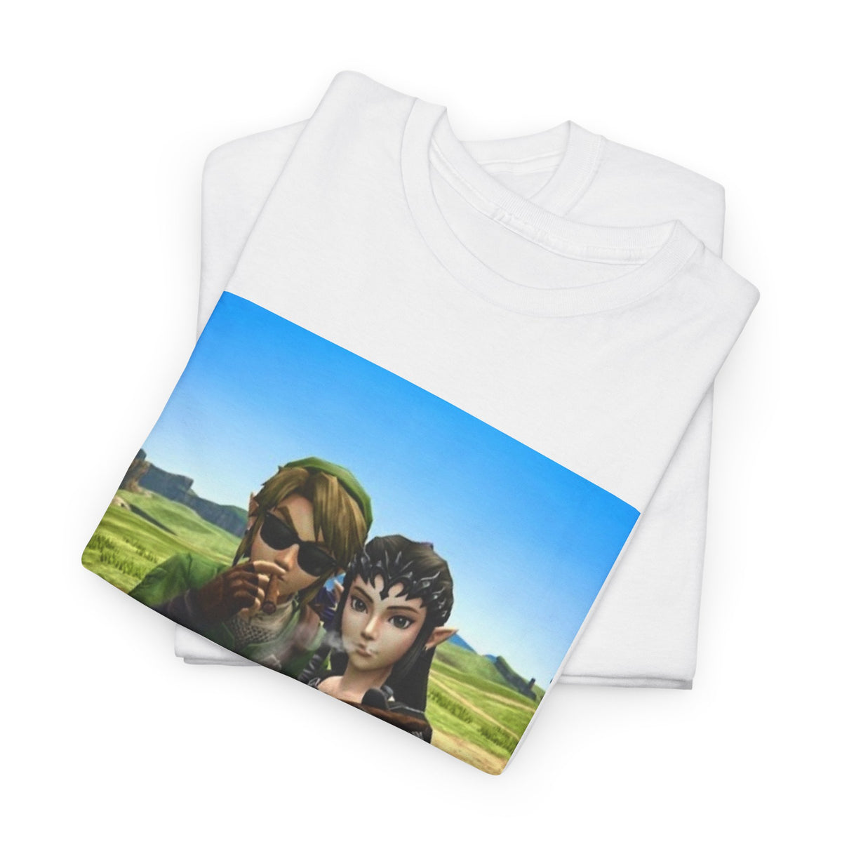 Link And Zelda Smoking Cigars Tee
