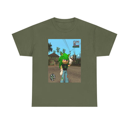 Chill Green Hedgehog Smoking Blunt Tee