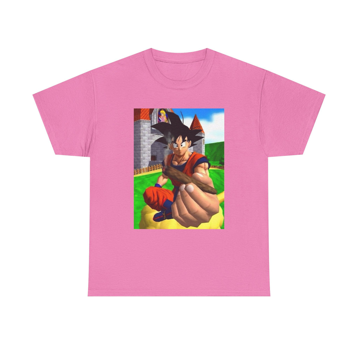 Goku Offers a Blunt at Peach's Castle