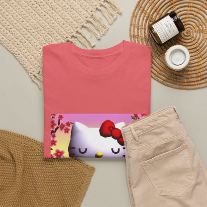 Kitty Meditating and Flipping Bird Tee