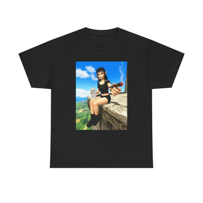 Elf Girl Smoking Cigar On Mountain Tee