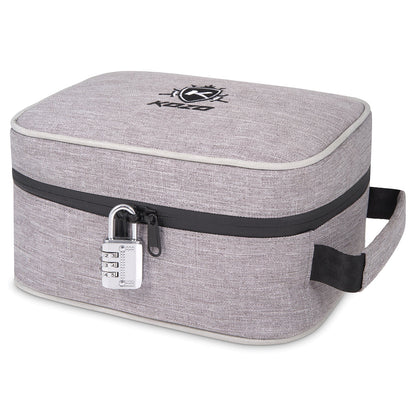 Kozo Grey Smell-Proof Bag with Combo Lock and Dividers