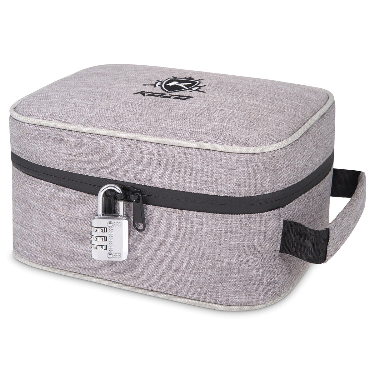 Kozo Grey Smell-Proof Bag with Combo Lock and Dividers
