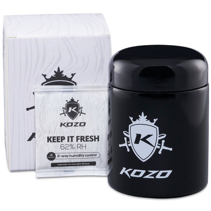 Kozo 1/2 Oz Black UV Glass Storage Jar with Airtight Lid