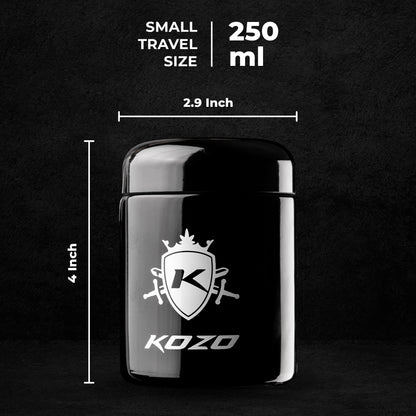 Kozo 1/2 Oz Black UV Glass Storage Jar with Airtight Lid
