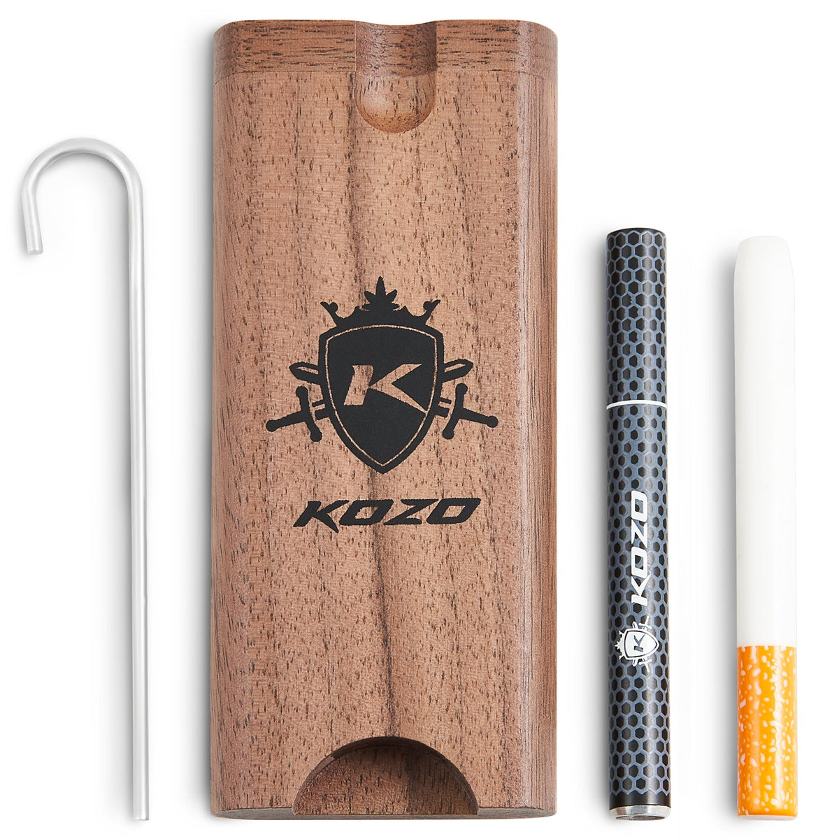 Kozo Wood Dugout Set with Aluminum Rod and Cleaning Stick