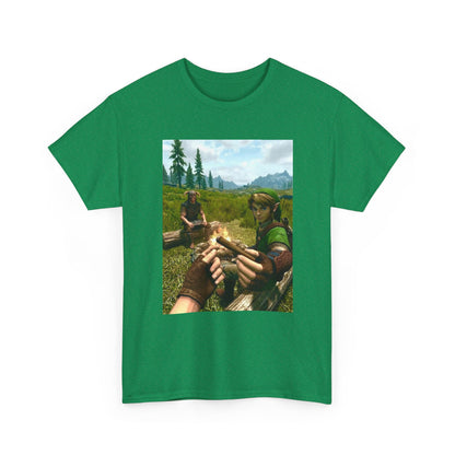 Link and Dragonborn Blaze By The Campfire