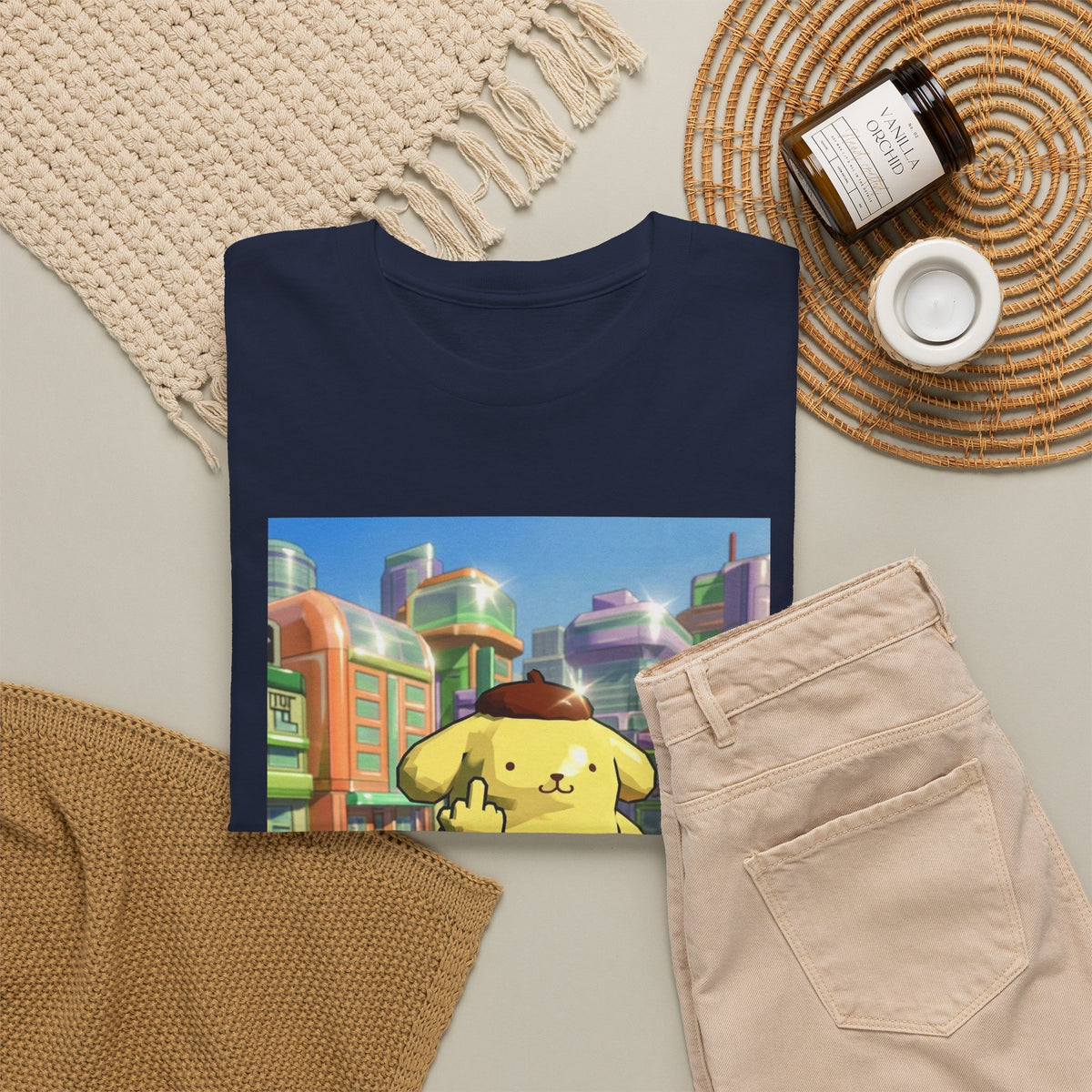 Pompompurin Flipping Bird Skate Park Tee