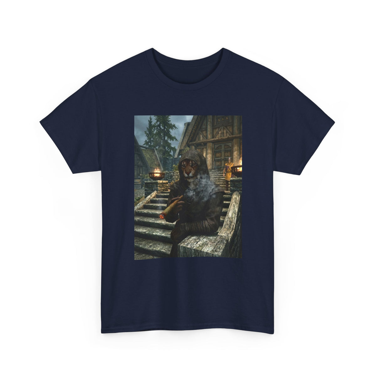 Khajiit Smoker Chilling In Whiterun