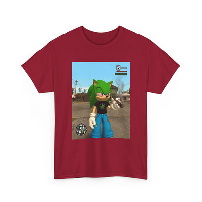 Green Hedgehog Smoking Blunt In San Andreas Tee