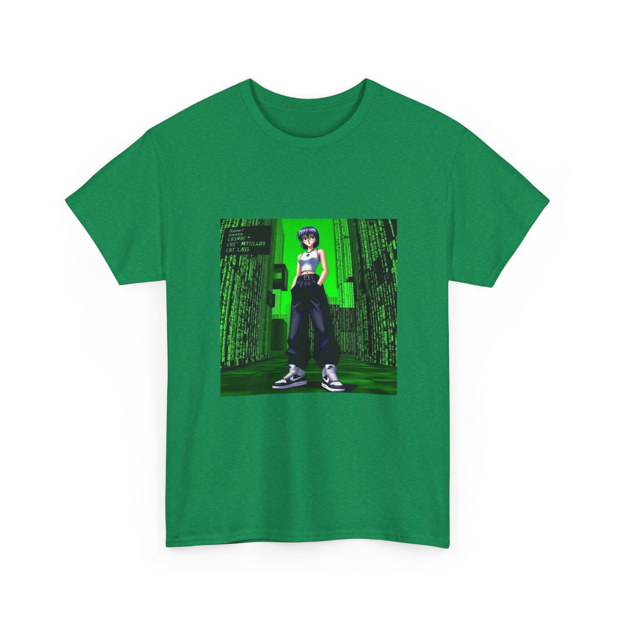 Anime Girl In Matrix Code City