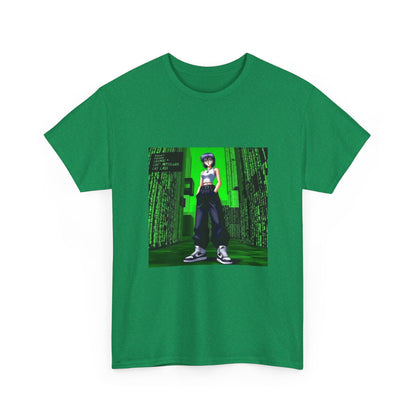 Anime Girl In Matrix Code City