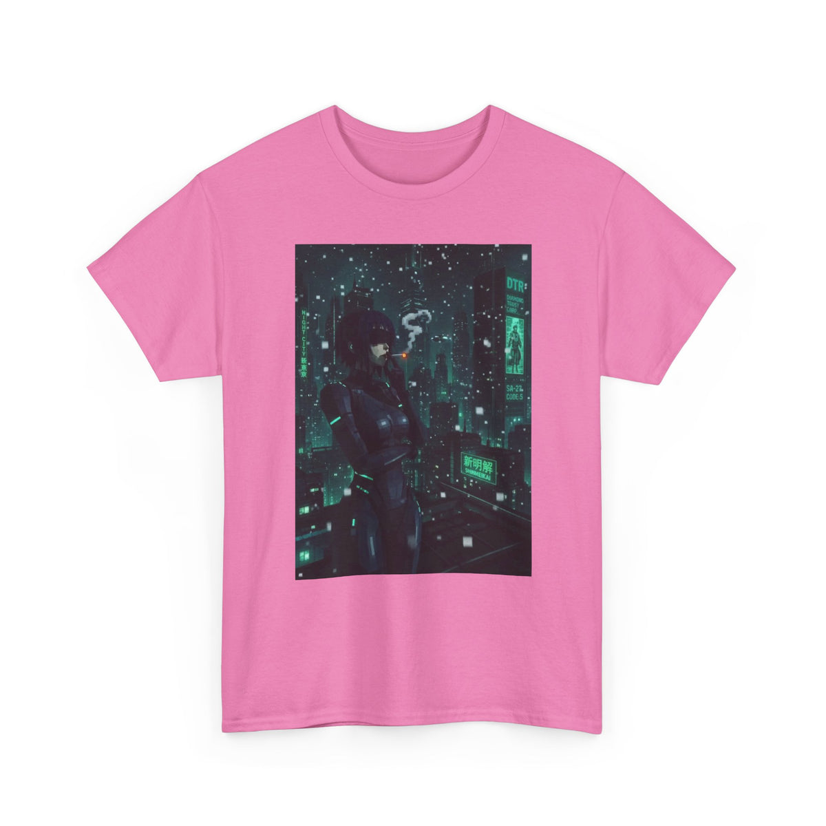 Cyberpunk Smoker In Neo-Tokyo Tee