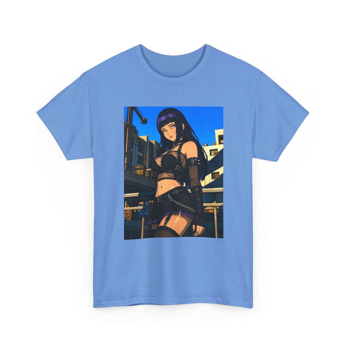 Gothic Anime Girl Staring Cityscape Tee
